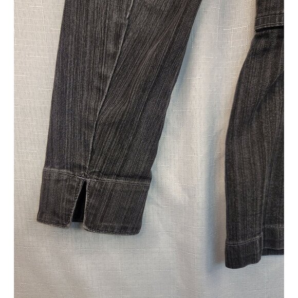 KiKit Maurice Sasson Womens Gray Denim Blazer Jacket M Cotton Light Distress - Picture 6 of 11